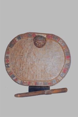 Plateau de divination Ifa Yoruba en bois polychrome - Nigéria