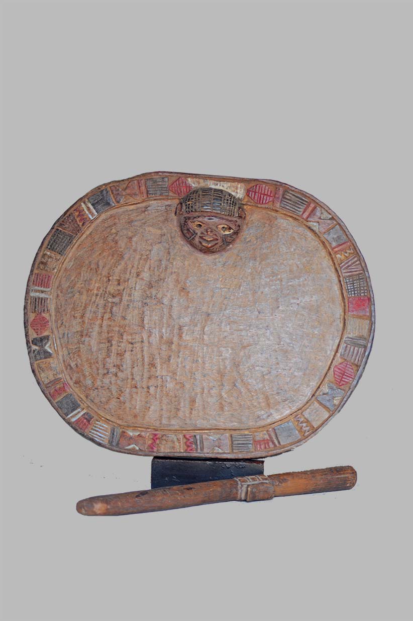 Plateau de divination Ifa Yoruba en bois polychrome - Nigéria